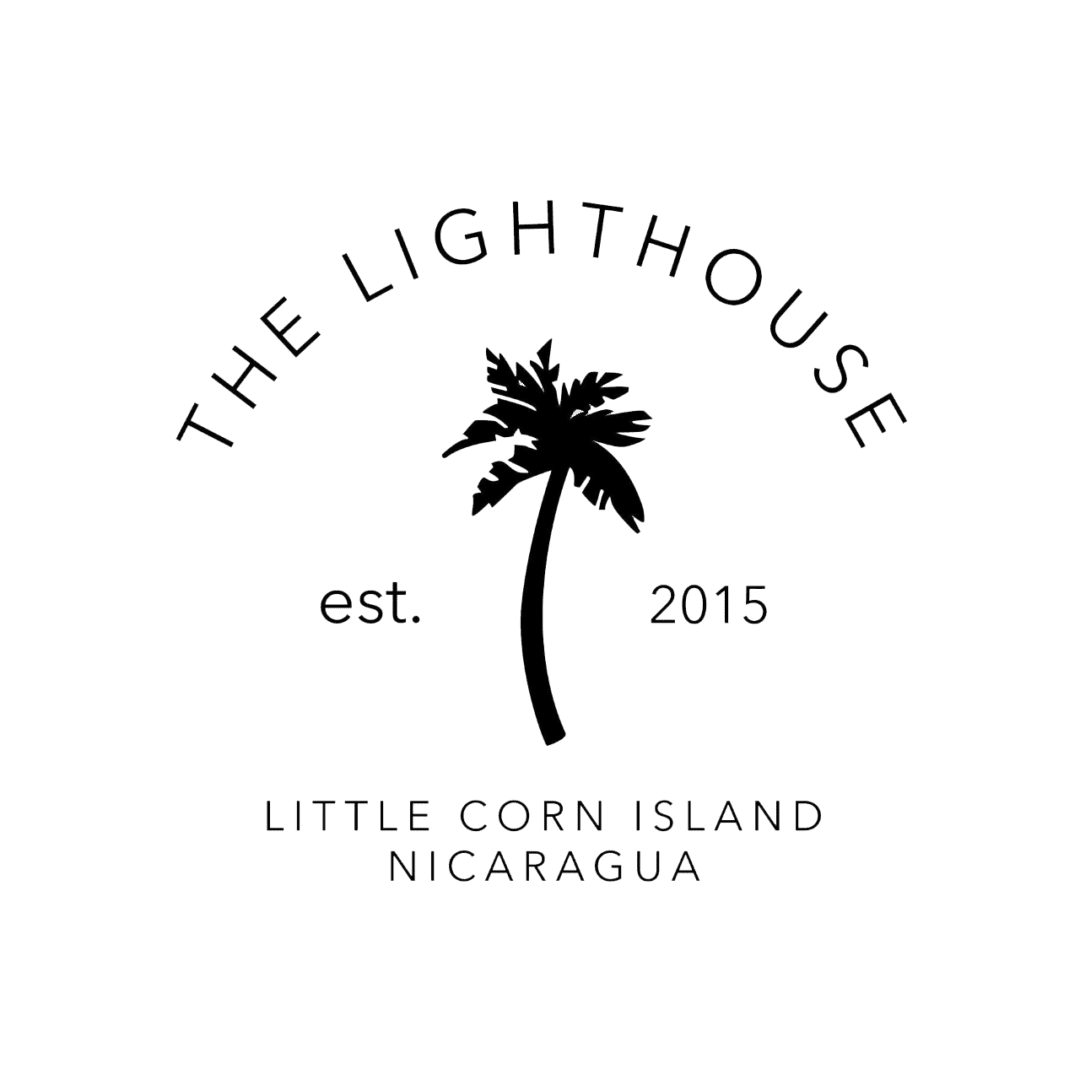 The Lighthouse Retreat logo featuring a minimalist lighthouse design, evoking tranquility and wellness in a tropical island setting.