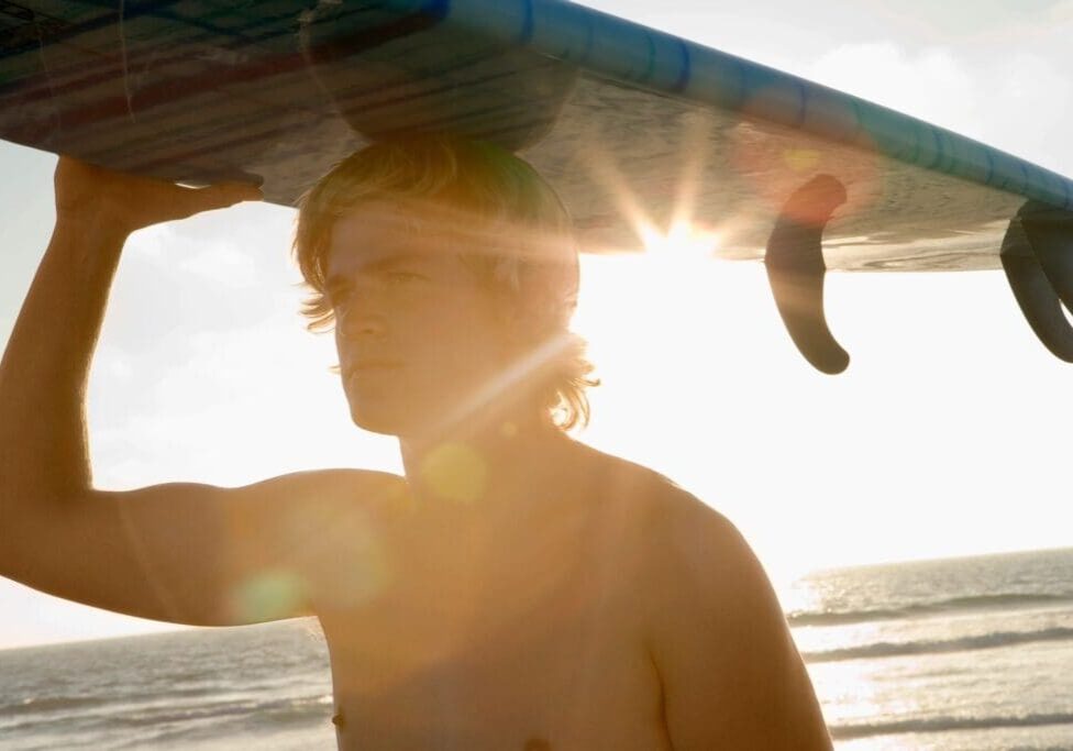 Surfer with Board over head